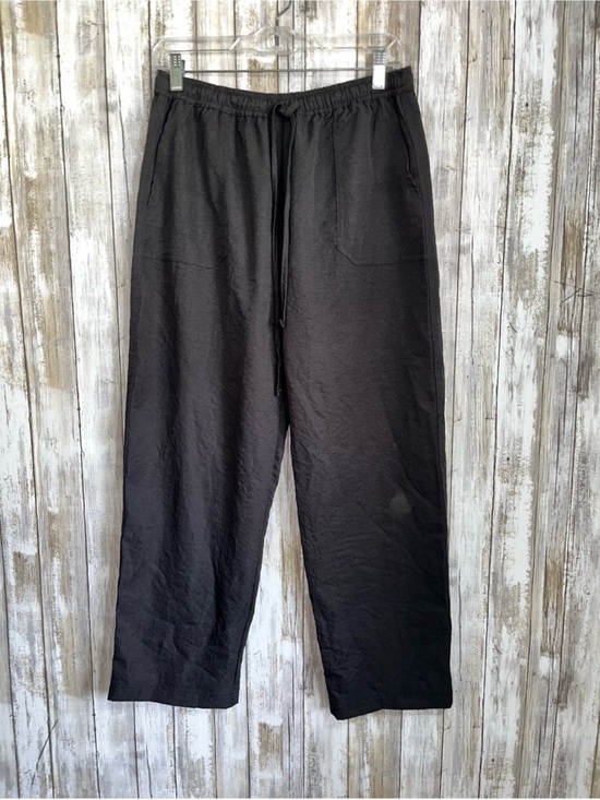 Pants - Umgee Black Drawstring Pants Small High Rise Lightweight Cropped Casual Pants